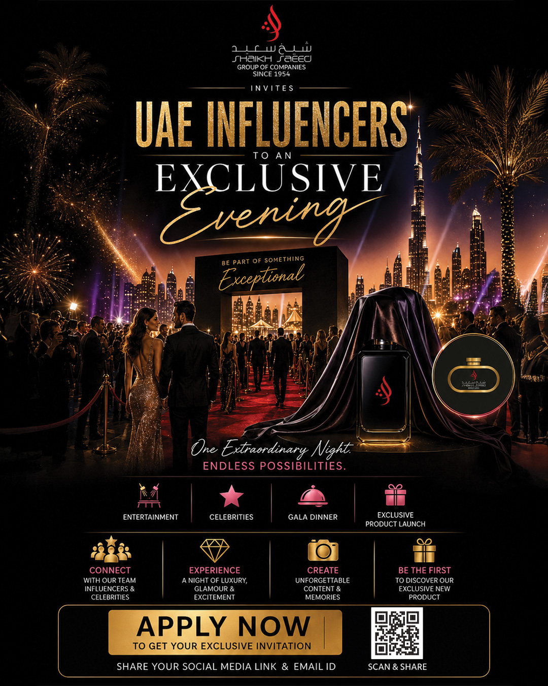 Shaikh Mohd Saeed Influencers Night Celebration at Dubai UAE Mobile Banner