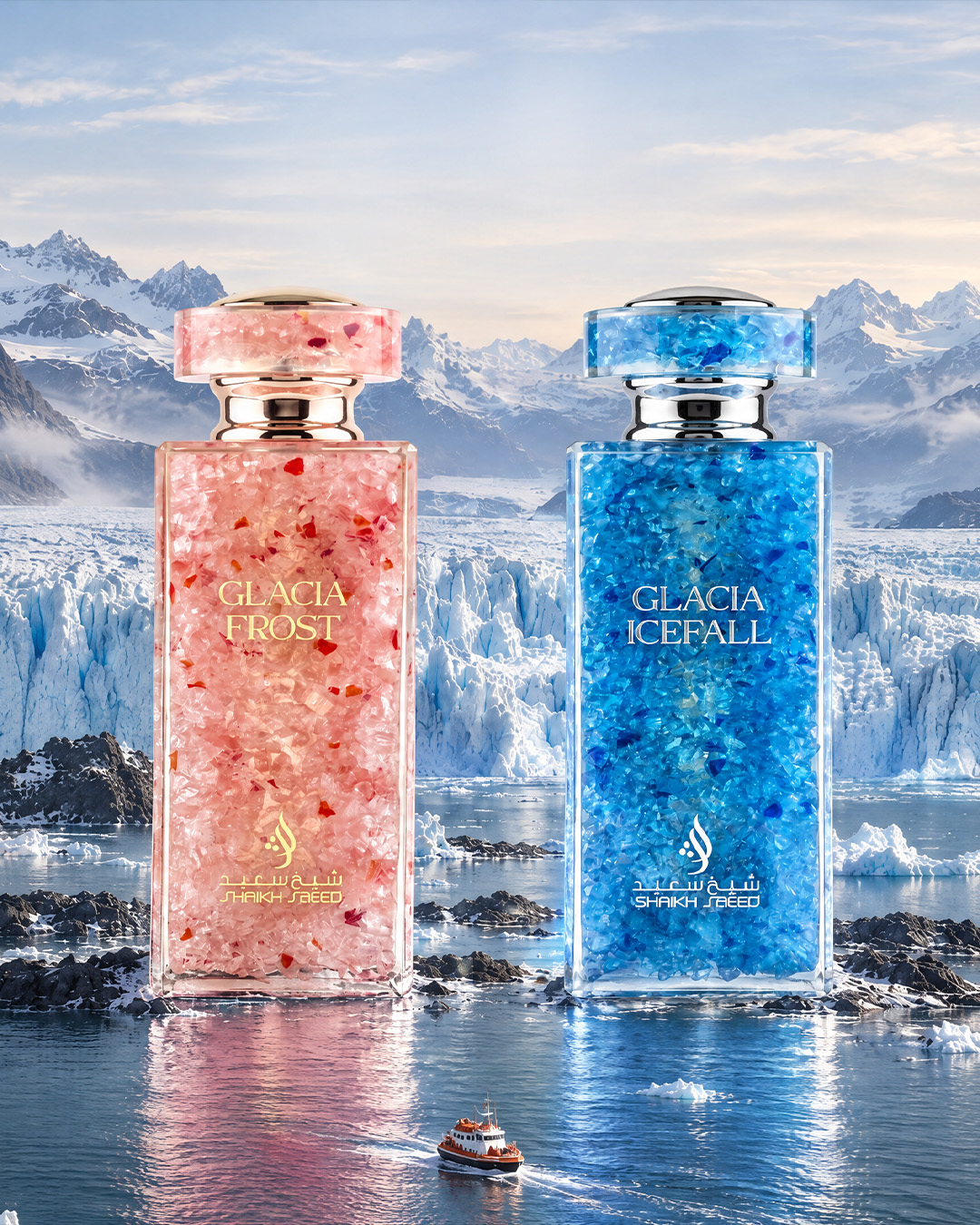 Shaikh Mohd Saeed's Glacia Frost & Glacia Icefall - Premium Perfume Collection Dubai UAE